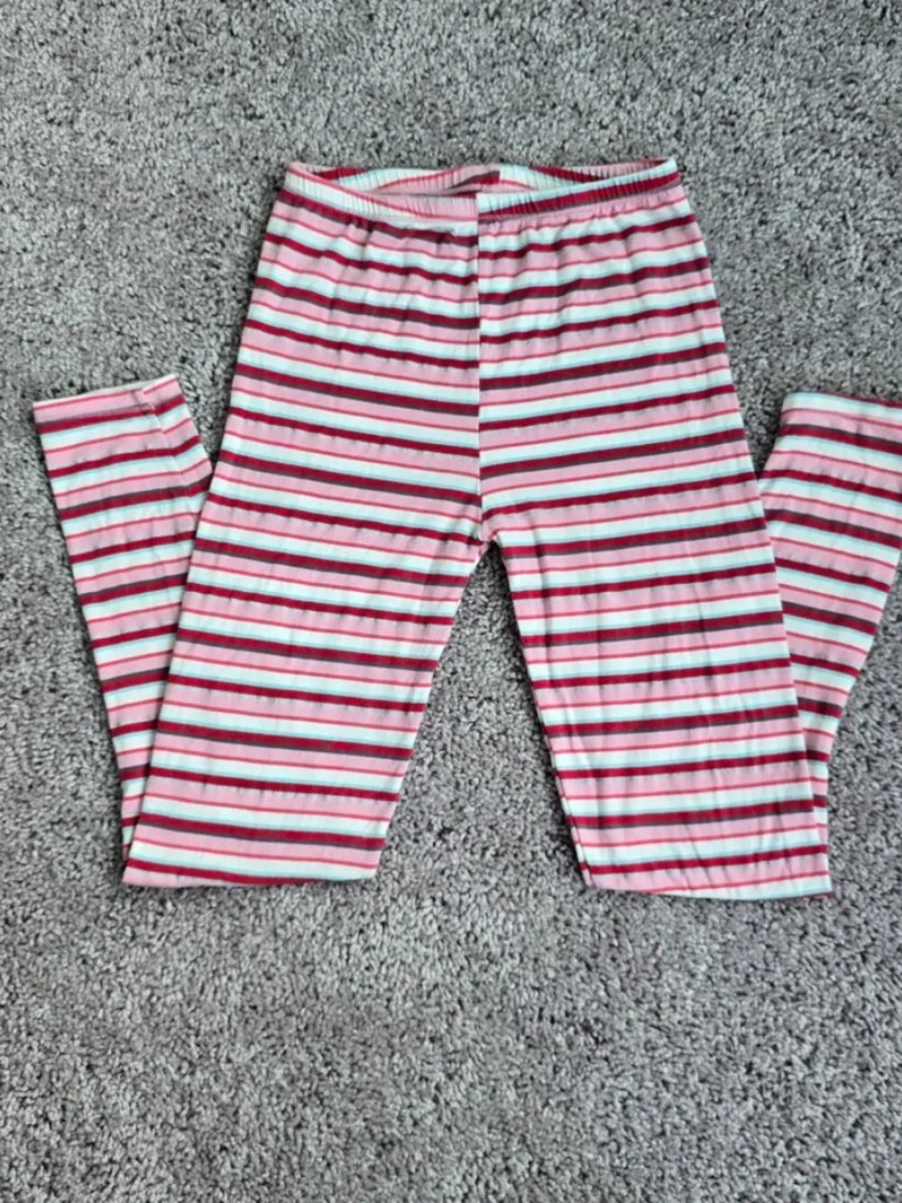 KicKee Pants Pajama Set Girls Long Sleeve Kimono Hopscotch Stripe Bamboo 14 Red
